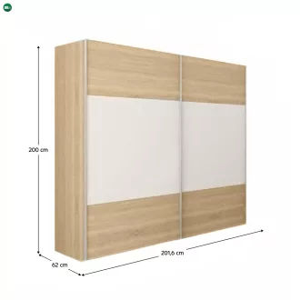   Hálószoba garnitúra (ágy 180x200 cm), tölgy sonoma/fehér, GABRIELA NEW