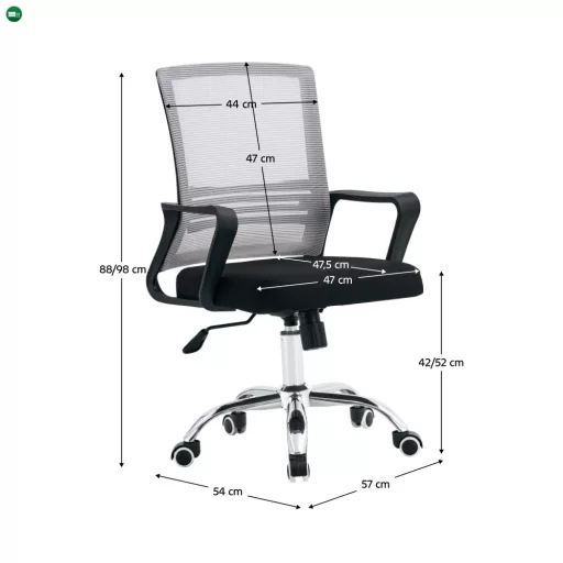 Irodai szék, háló szürkésbarna TAUPE/szövet fekete, APOLO 2 NEW