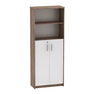   Irattartó zárható szekrénnyel, kraft dunkel/fehér, JOHAN 2 NEW 10