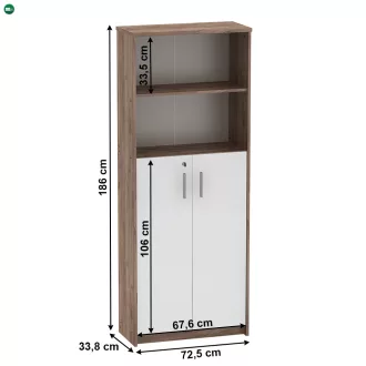   Irattartó zárható szekrénnyel, kraft dunkel/fehér, JOHAN 2 NEW 10