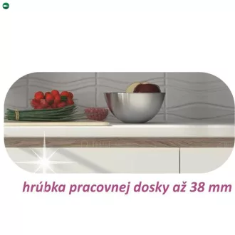 Konyhabútor, sonoma tölgy/fehér magasfényű HG, LINE NEW
