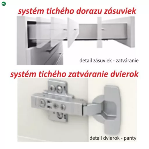 Konyhabútor, sonoma tölgy/fehér magasfényű HG, LINE NEW