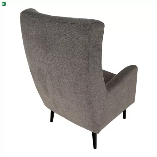 Füles fotel, szürke/fekete, SAMY