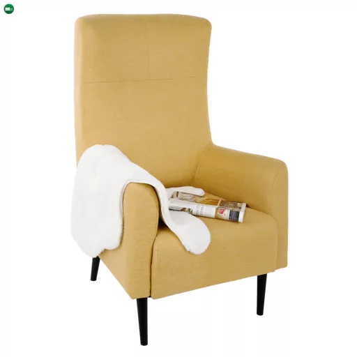 Füles fotel, sárga/fekete, SAMY