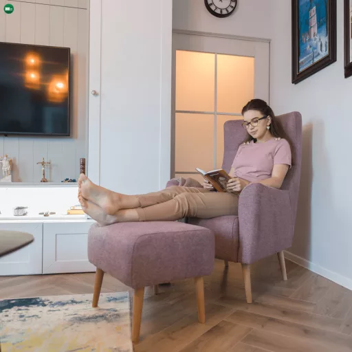 Füles fotel, fáradt rózsaszín/tölgy, SAMY