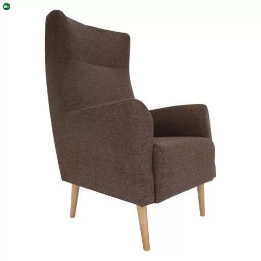 Füles fotel, barna/tölgy, SAMY