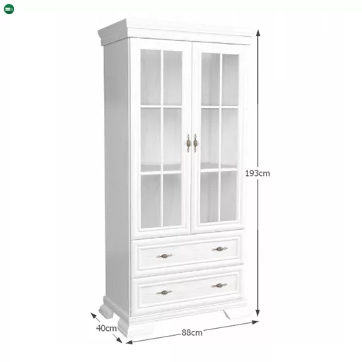 Vitrines szekrény, sosna andersen, KORA KRW2