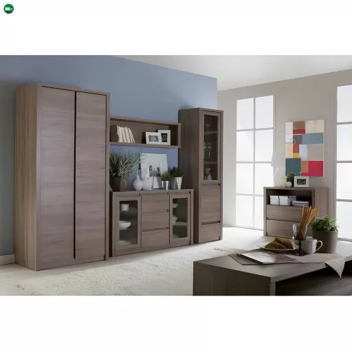 Komód 3- ajtós és polccal, tölgyfa lefkas, MONTANA KS3