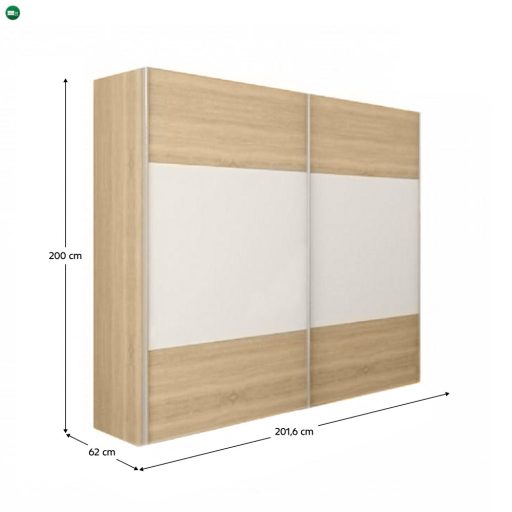 Hálószoba garnitúra (ágy 160x200 cm), tölgy sonoma/fehér, GABRIELA NEW