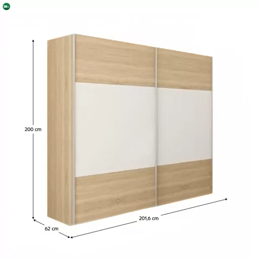 Hálószoba garnitúra (ágy 160x200 cm), tölgy sonoma/fehér, GABRIELA NEW
