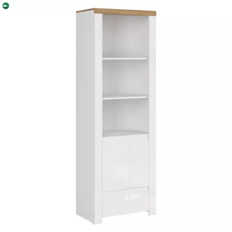 Polcállvány 1D1S, fényes fehér/wotan tölgy, VILGO