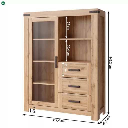 Vitrin 1W3S, wotan tölgy, MORATIZ