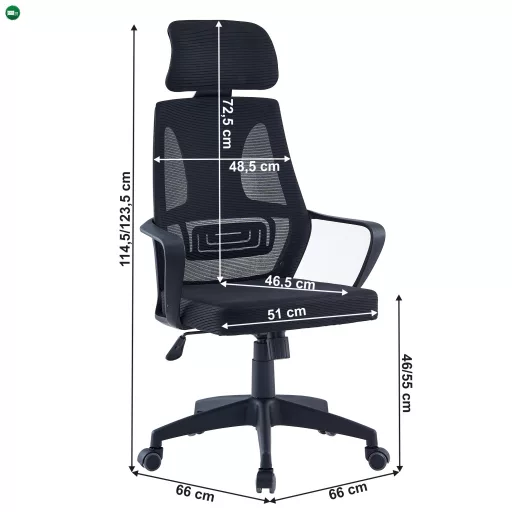Irodai szék, fekete szövet, TAXIS NEW