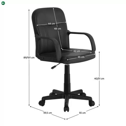 Irodai fotel, fekete, AYLA NEW