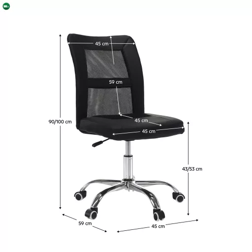 Irodai fotel, fekete/króm, IDOR 2 NEW