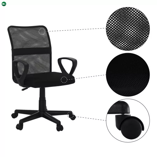 Irodai szék, fekete, REMO 3 NEW