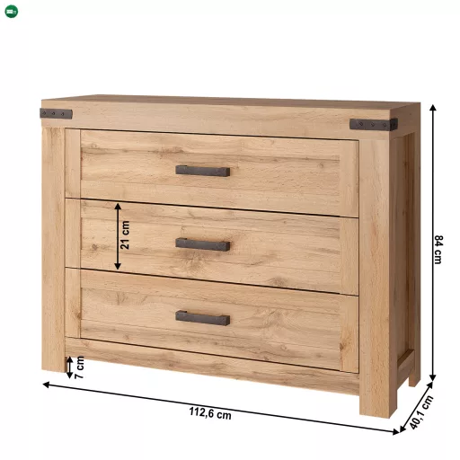Komód 3S, wotan tölgy, MORATIZ