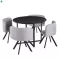 Étkező szett 1+4, fekete/világosszürke, BEVAN NEW