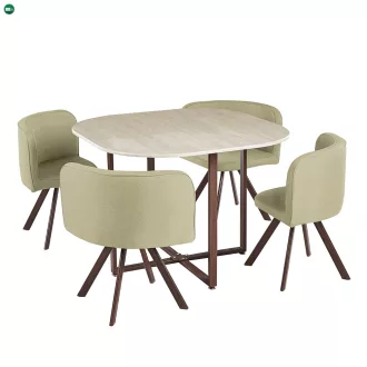 Étkező szett 1+4, világosbarna/természetes, BEVIS NEW