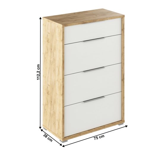 komód fiókokkal, artisan tölgy/fehér, RIOMA TYP 22