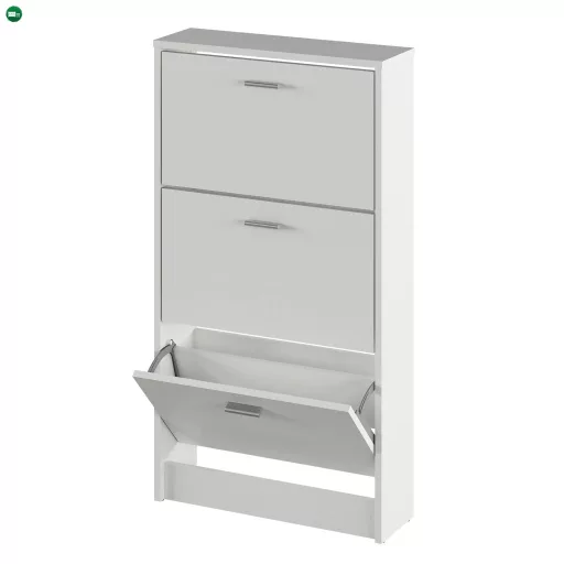 Cipősszekrény, 3 soros, fehér, MOBI 13