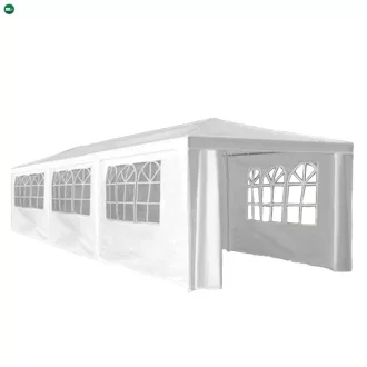   Kerti party sátor, fehér, 3x9 m, TEKNO NEW TYP 3 + 8 oldalsó résszel