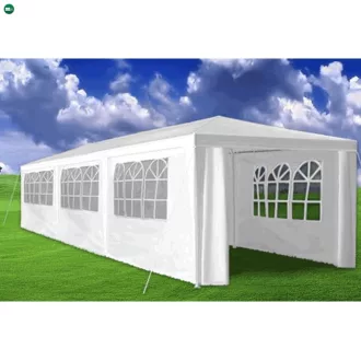   Kerti party sátor, fehér, 3x9 m, TEKNO NEW TYP 3 + 8 oldalsó résszel