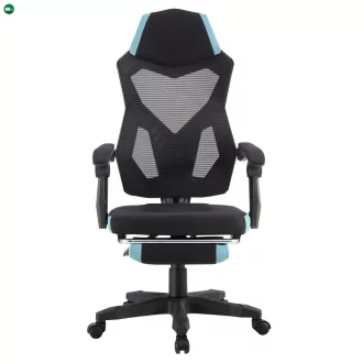   Irodai/gamer szék, fekete/neomint,  teherbírás 150 kg, JORIK NEW