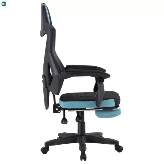   Irodai/gamer szék, fekete/neomint,  teherbírás 150 kg, JORIK NEW