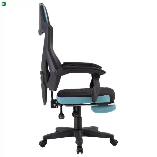 Irodai/gamer szék, fekete/neomint,  teherbírás 150 kg, JORIK NEW