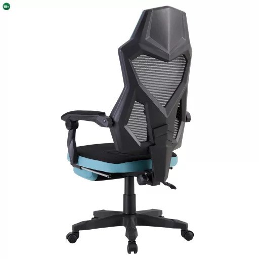Irodai/gamer szék, fekete/neomint,  teherbírás 150 kg, JORIK NEW
