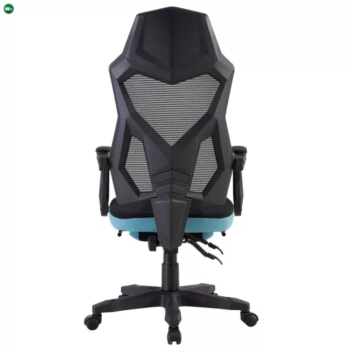 Irodai/gamer szék, fekete/neomint,  teherbírás 150 kg, JORIK NEW