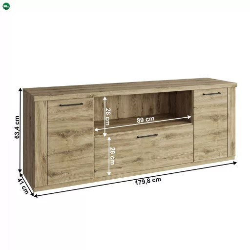 TV asztal 2D1S/180, navarra tölgy, DORSI
