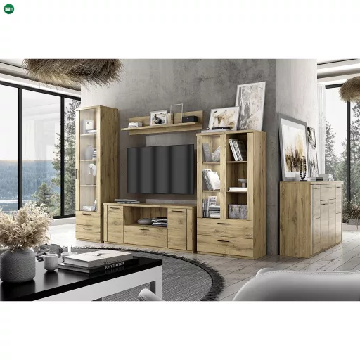 Alacsony vitrin 1W2S, navarra tölgy, DORSI