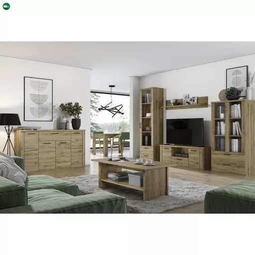 Alacsony vitrin 1W2S, navarra tölgy, DORSI