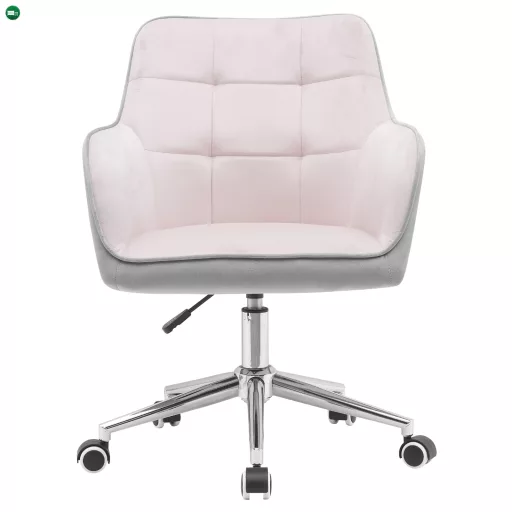 Irodai szék, Velvet szövet rózsaszín/szürke, FELTON NEW