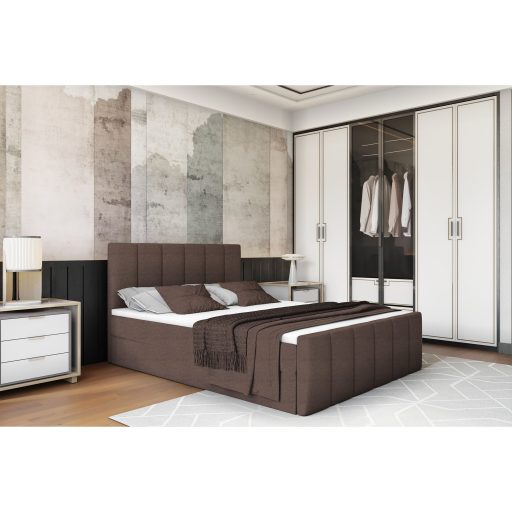 Boxspring ágy, 180x200, barna, STAR