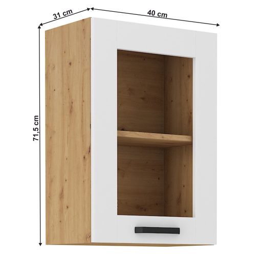 Felső szekrény, fehér/artisan tölgy, LULA 40 GS-72 1F