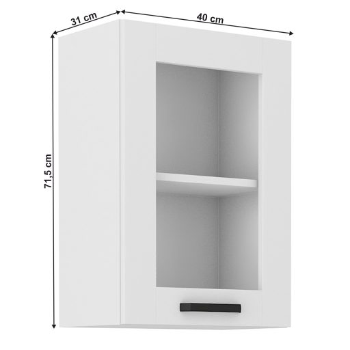 Felső szekrény, fehér, LULA 40 GS-72 1F
