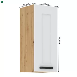 Felső szekrény, fehér/artisan tölgy, LULA 30 G-72 1F