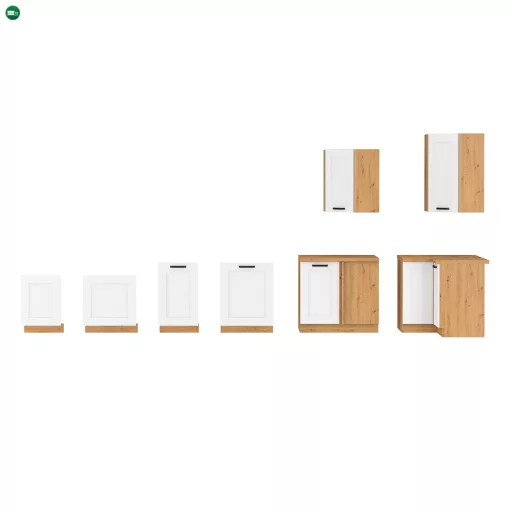Felső szekrény sarokba, fehér/artisan tölgy, LULA 58x58 GN-90 1F