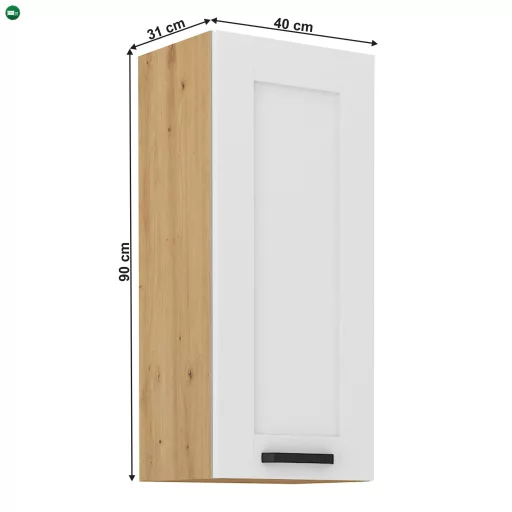 Felső szekrény, fehér/artisan tölgy, LULA 40 G-90 1F