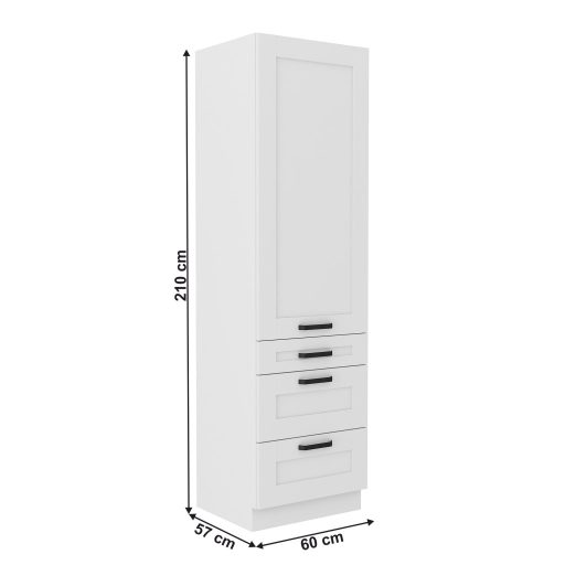 Magas szekrény, fehér, LULA 60 DKS-210 3S 1F
