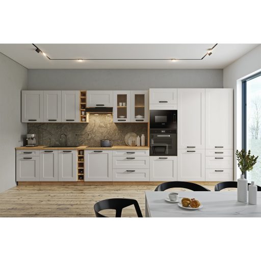 Magas szekrény, fehér/artisan tölgy, LULA 60 DKS-210 3S 1F