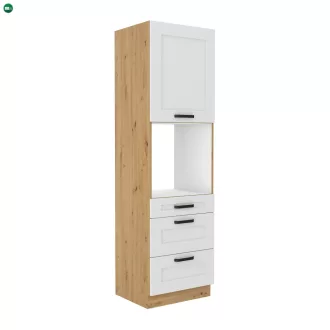   Magas szekrény beépített sütőhöz, fehér/artisan tölgy, LULA 60 DPS-210 3S 1F