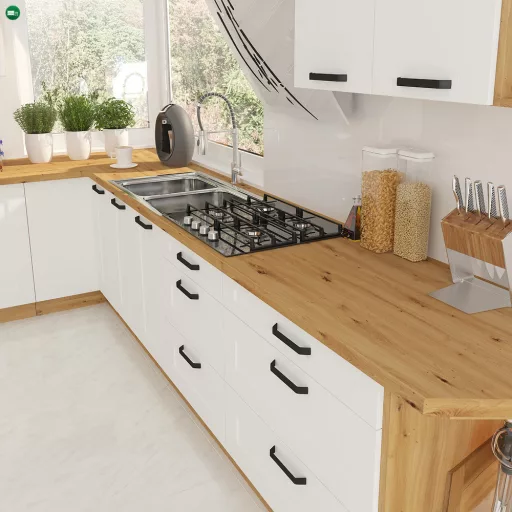 Magas szekrény sütőhöz és mikrohullámú sütőhöz, fehér/artisan tölgy, LULA 60 DPM-210 2F