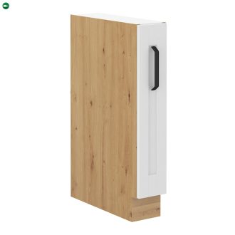   Alsó szekrény kihúzható kosárral, fehér/artisan tölgy, LULA D15 CARGO