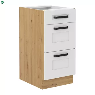 Alsó szekrény, fehér/artisan tölgy, LULA 40 D 3S BB