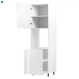   Élelmiszer szekrény, fehér/fehér extra magasfényű, bal, AURORA D60P
