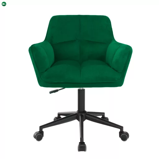 Irodai szék, smaragd selymes szövet/fekete, HAGRID NEW